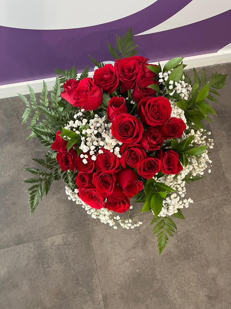 Two Dozen Red Roses in Vase